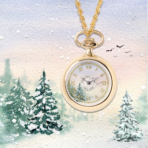 Colar com Relógio de Pulseira Pendente – Floresta 