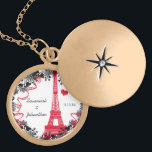Colar de Aniversário da Torre Eiffel Vintage<br><div class="desc">Colares de Festa de casamento de Keepsasak de Casamento - para alterar a cor do plano de fundo - clique em personalizar - clique em editar - escolha a última ferramenta no menu suspenso e escolha entre uma das cores mostradas ou digite seu código hexadecimal de rgb para sua cor...</div>