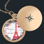 Colar de Aniversário da Torre Eiffel Vintage<br><div class="desc">Colares de Festa de casamento de Keepsasak de Casamento - para alterar a cor do plano de fundo - clique em personalizar - clique em editar - escolha a última ferramenta no menu suspenso e escolha entre uma das cores mostradas ou digite seu código hexadecimal de rgb para sua cor...</div>