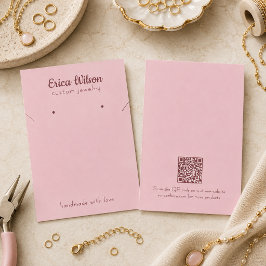 Colar de cartão de exposição de brincos rosa doura