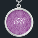 Colar de Prata Esterlada em Lace Monograma<br><div class="desc">Linda Lace Sterling Silver Necklace - a cor de fundo pode ser alterada. Excelente como um favor de casamento,  presente de casamento,  presente de aniversário ou presente de feriado.</div>
