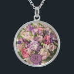 Colar De Prata Esterlina Buquê de casamento da noiva Monograma de Foto<br><div class="desc">Personalize este design hoje mesmo! Este presente é perfeito para a expressão da ocasião especial. Venha ver nossa loja,  por todos os nossos designs legal.</div>
