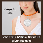 Colar De Prata Esterlina Citação de Bíblia de Escrituras John 3:16<br><div class="desc">John 3:16 Presentes cristãos</div>