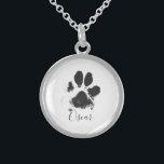 Colar De Prata Esterlina Pata de Cachorro Imprime com o Nome do Seu Pet - P<br><div class="desc">Pata de Cachorro Imprime com o Nome do Seu Pet - Preto -</div>