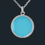 Colar De Prata Esterlina Turquesa azul, cor sólida,<br><div class="desc">Turquesa azul,  cor sólida.</div>