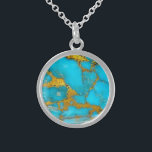 Colar De Prata Esterlina Turquesa Marble DOURADO Glitter - Iniciais ADD<br><div class="desc">1. Use a guia 'PERSONALIZAR' para 'ADICIONAR TEXTO' - adicione um nome ou iniciais (monograma). ___________________________________________________________________________ 2. Se você precisar de assistência para personalizar seu item ou quiser solicitar serviços personalizados de design,  entre em contato com o designer LeahG através da guia abaixo.</div>