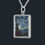 Colar De Prata Esterlina Van Gogh Starry Night<br><div class="desc">Vincent Van Gogh Starry Night,  obra-prima,  trabalho de arte de vintage em produtos modernos do Zazilicious</div>