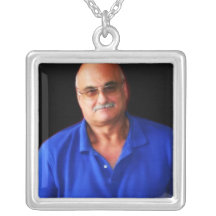 Colar de prata quadrado personalizado para ela