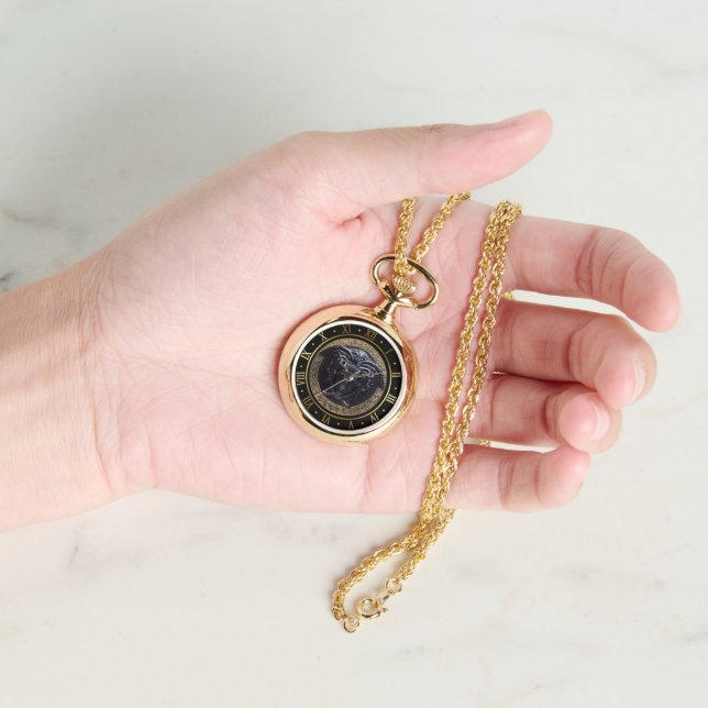 Colar de Relógio Black Medusa Designer's Bling Bli (Mão)