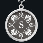 Colar do pendente da letra S do monograma<br><div class="desc">Mostre seu orgulho em suas iniciais que vestem um pendente da letra do monograma. O pendente de prata inicial igualmente faz um presente memorável para toda a ocasião especial para as pessoas importantes de sua vida.</div>