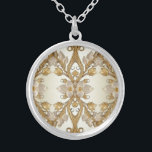Colar Dourado Decorativo das Flores Brancas<br><div class="desc">Belo Colar Dourado Decorativo das Flores Brancas</div>