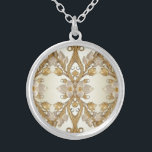 Colar Dourado Decorativo das Flores Brancas<br><div class="desc">Belo Colar Dourado Decorativo das Flores Brancas</div>
