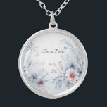 Colar Floral Cor Azul Cor-de-Água Rosa<br><div class="desc">Belo Colar Floral Azul Cor-de-Água Rosa</div>