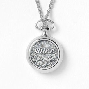 Colar Floral Prata Brilhante