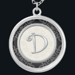 Colar inicial de prata personalizada do pendente::<br><div class="desc">Mostre seu orgulho em suas iniciais que vestem um pendente da letra do monograma. O design de prata à moda da inicial do monograma dos pendentes na moda da jóia criados exclusivamente adicionará um olhar elegante a seu vestuário. O pendente de prata inicial igualmente faz um presente memorável para toda...</div>