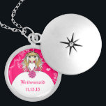 Colar Medalhão Anime Blonde Fuchsia Wedding Bridesmaid Necklace<br><div class="desc">Colares de Festa de casamento de Manutenção de Casamento - para alterar a cor de fundo - clique em personalizar - clique em editar - escolha a última ferramenta no menu suspenso e escolha entre uma das cores mostradas ou digite o código hexadecimal de rgb para sua cor de casamento...</div>