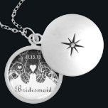 Colar Medalhão Casamento Damask Bridesmaid Keepsasacolace<br><div class="desc">Colares de Manutenção Escolha Término Dourado Prateado Prateado ou Personalizado Personalizado Único Silver Silver Silver!Colares de Festas de casamento de Presença de Natal - para alterar a cor de fundo - clique em personalizar - clique em editar - escolha a última ferramenta no menu suspenso e escolha entre uma das...</div>