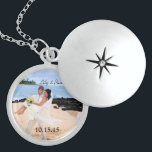 Colar Medalhão Casamento Foto Keepsasaklace<br><div class="desc">Colares de Manutenção Escolha Prateado ou Prata Esterlente</div>