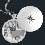 Colar Medalhão Colagem da foto de família<br><div class="desc">A colar personalizada bonita do locket com as 4 de suas fotos de família feitas sob encomenda arranjou em uma colagem quadrada da foto da grade. Adicione suas fotos de família favoritas e criar um impressão bonito da arte das canvas da lembrança. O clique personaliza-o às fotos do movimento ao...</div>