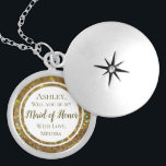 Colar Medalhão Encanto Dourado do brilho você será madrinha de<br><div class="desc">Você está planeando o dia o mais especial de sua vida e esta colar glam da prata do olhar do brilho do ouro fará sua sensação potencial da madrinha de casamento extremamente especial demasiado!!! Este convite é uma maneira original e do divertimento de pedir que seus amigos comemorem com você....</div>