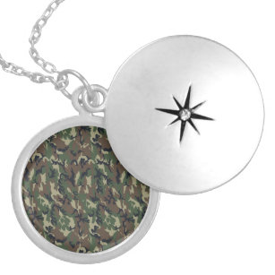 Colar Medalhão Fundo da Camuflagem Florestal Militar