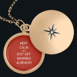 Colar Medalhão Vintage MANTER CALM SE CASAR<br><div class="desc">Vintage MANTENHA CALMA E CASA-SE!</div>