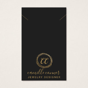 Colar Mínimo Dourado Monograma de Jogo Designer