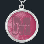 Colar Monograma do Framboesa Damask<br><div class="desc"></div>