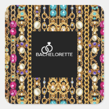 Colar Pérola Quadrada Adesivos Quadrados.