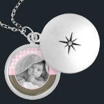 Colar Personalizado de Frame de Foto Houndstooth R<br><div class="desc">Fecho personalizado.</div>
