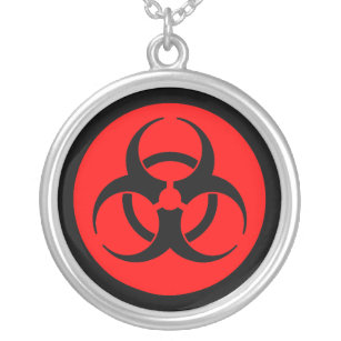 Colar vermelha do símbolo do Biohazard