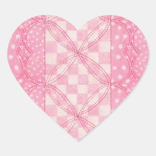 COLCHA DE CORAÇÃO ROSA Adesivos de Coração (Frente)