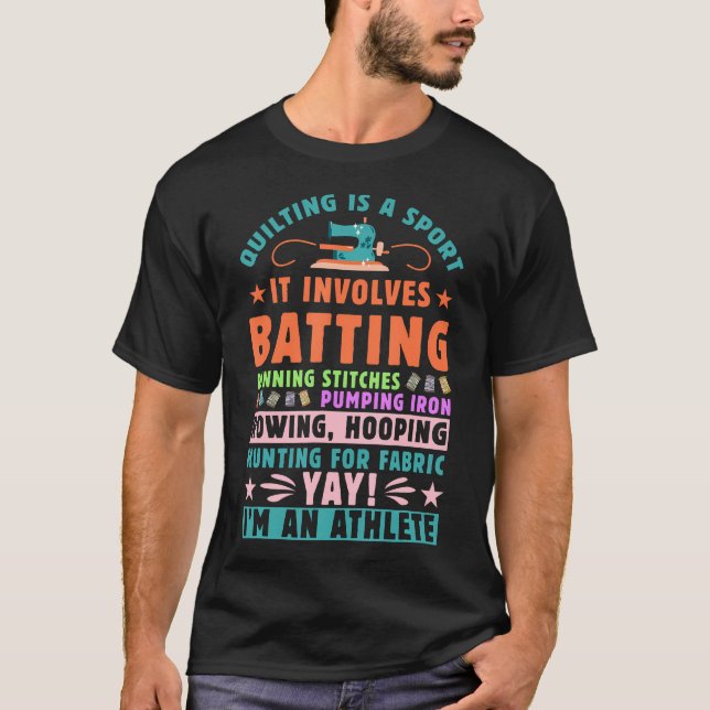 Colchar É Um Esporte Camiseta Divertida de Colcha  (Frente)