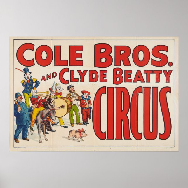 Cole Brothers e Clyde Beatty Circus Poster (Frente)