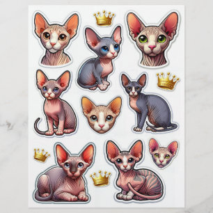 Coleção bonita de ilustrações de Kitten Sem Cabelo