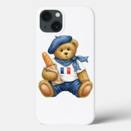 Coleção Branca. Ursinho da bandeira francesa por N