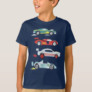 Coleção Colorida de Carros de Corrida Camiseta Mas