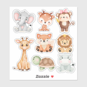 Coleção de adesivos de animais cortantes - Designs