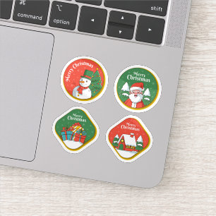 Coleção de adesivos de celebração de Natal feliz
