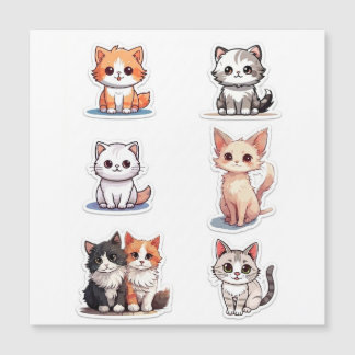 Coleção de Adesivos de Chibi Gatinho Super Fofos -