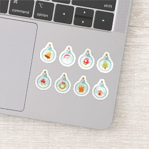 coleção de adesivos de enfeites de bola de Natal