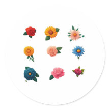 Coleção de Adesivos de Flores Exquisitas