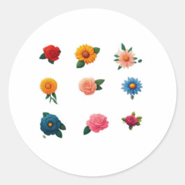 Coleção de Adesivos de Flores Exquisitas