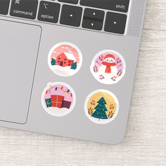 Coleção de adesivos de Natal feliz (Detalhe)