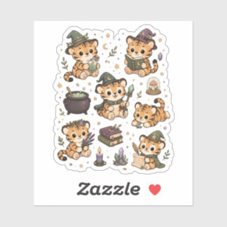 Coleção de Adesivos do Tigre Mágico Kawaii