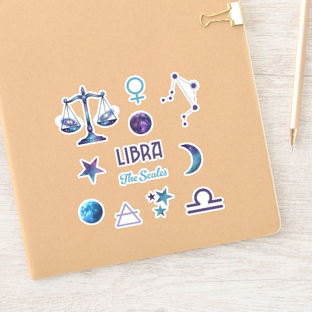 Coleção de Adesivos do Zodíaco de Libra (Notebook)
