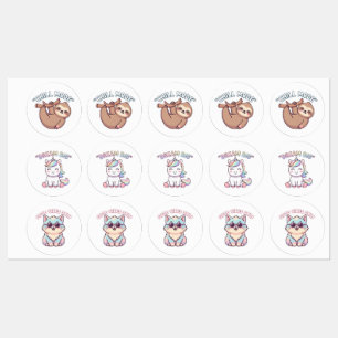 Coleção de Adesivos Motivacionais de Urso Kawaii F
