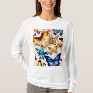 Coleção de Camisas T De Borboleta Metálica Encanta