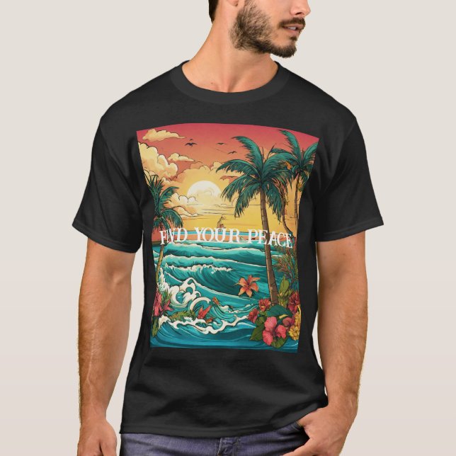 Coleção de Camisas T de Felicidade Tropical (Frente)