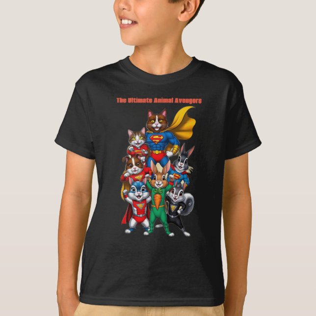 Coleção de Camisas T de Superheróis Animais (Frente)